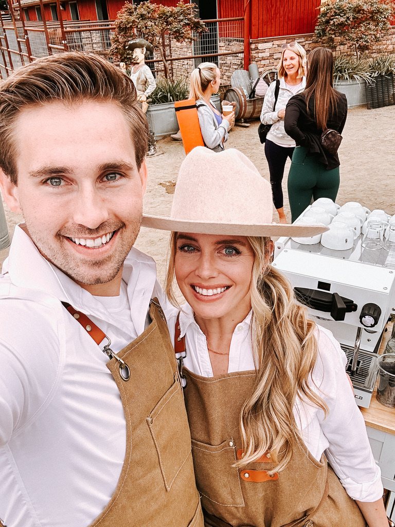 Dane and Caitlin at a western-themed Homegrown coffee event